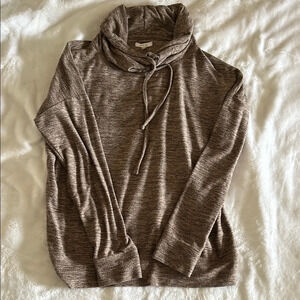 🤎 GUC Maurices Lakeside Cozy Heather Brown Knit Cowl Neck Sweater in Med…